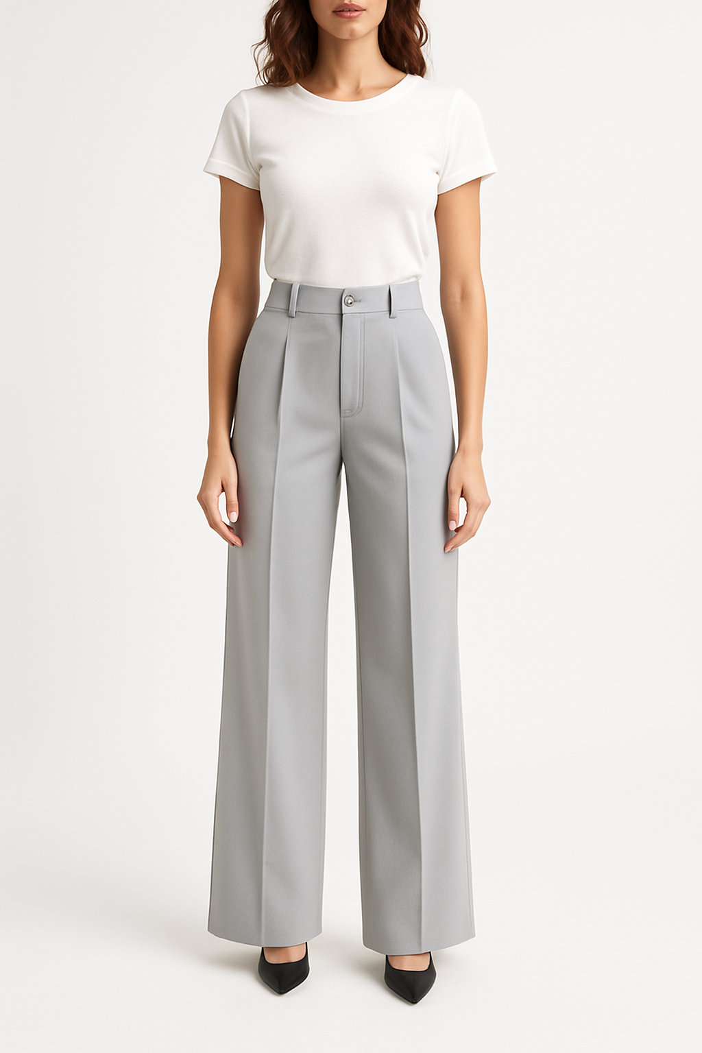 High-Waist Wide-Leg Trousers
