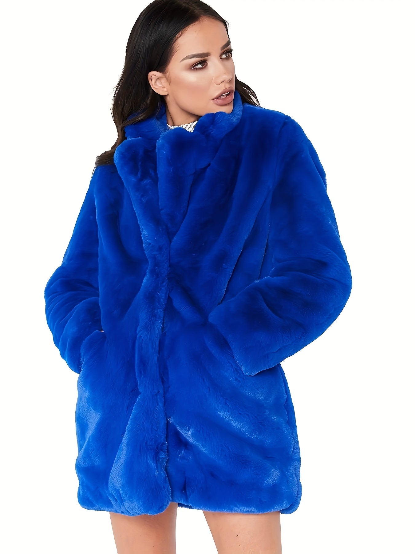 Długi płaszcz z ukrytymi napami i kieszeniami dla kobiet | Idealny na zimę