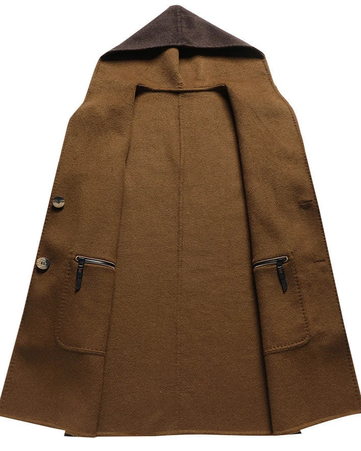 Damski płaszcz z kapturem i zatrzaskami | Idealny na zimę