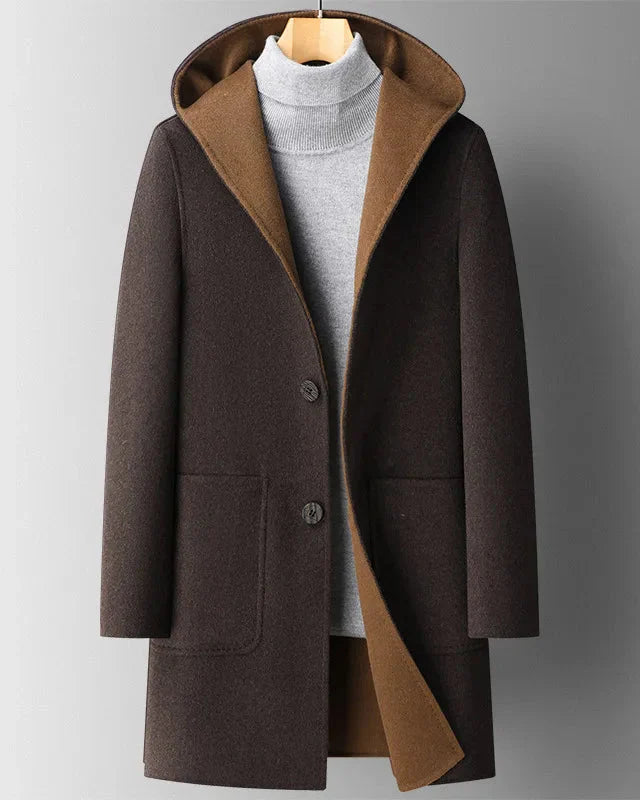 Damski płaszcz z kapturem i zatrzaskami | Idealny na zimę