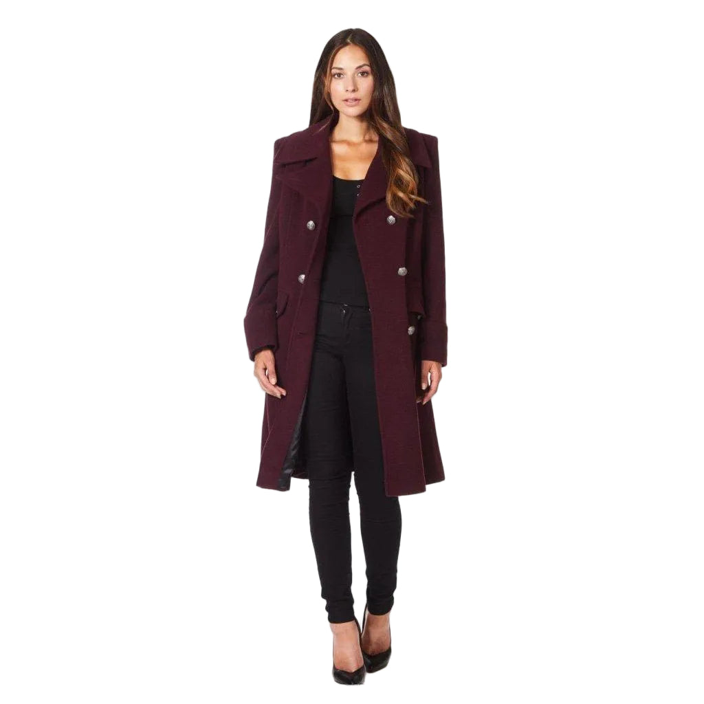 Dwukierunkowy damski płaszcz średniej długości | Eleganckie podwójne zapięcie na guziki | Klasyczny kołnierz rever | Idealny na zimę